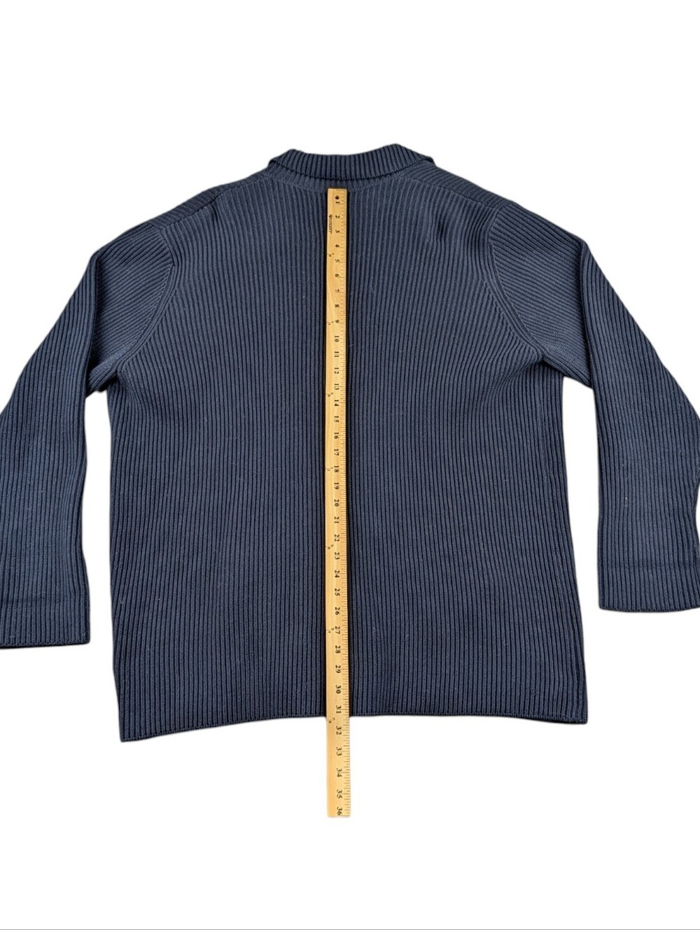 Lauren Ralph Lauren Navy Ribbed Cotton Double Breasted Sweater Blazer 3X EUC - Picture 9 of 11